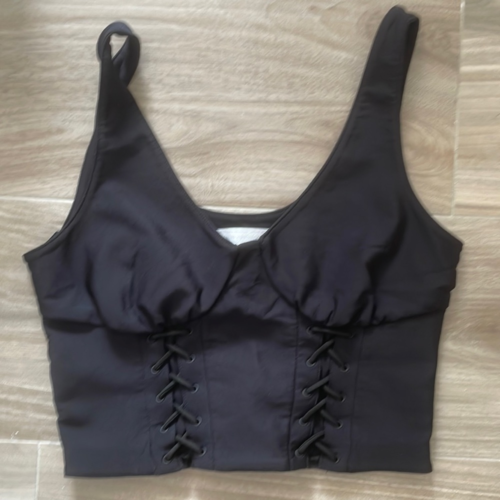 jonathan simkhai carbon38 black corset top